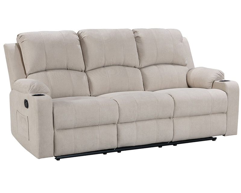 NovaCloud Fabric 3 Seater Recliner Sofa
