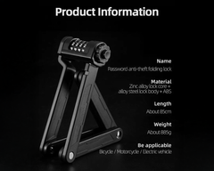 Portable Folding Bike Lock