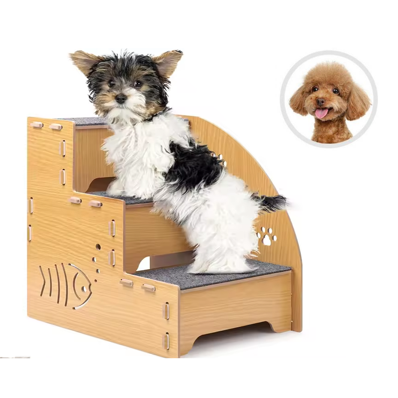 Wooden dog ramp stairs