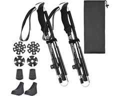 Trekking poles with rubber tips
