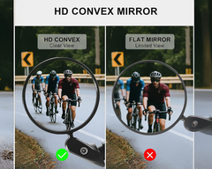 Bicycle Rear View Mirror Adjustable Handlebar Mounted Convex Mirror