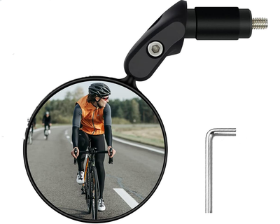 Bicycle Rear View Mirror Adjustable Handlebar Mounted Convex Mirror