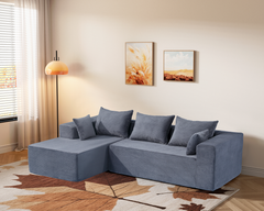 Modern Compressed L Shaped Sofa with Chaise