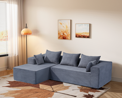 Modern Compressed L Shaped Sofa with Chaise