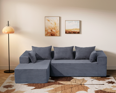 Modern Compressed L Shaped Sofa with Chaise
