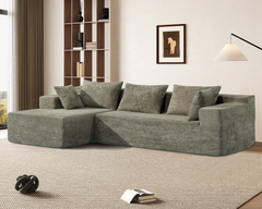 Compressed L-Shape Modular Sofa with Chaise – Modern Space-Saving Lounge Sofa