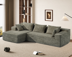 Compressed L-Shape Modular Sofa with Chaise – Modern Space-Saving Lounge Sofa