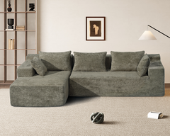 Compressed L-Shape Modular Sofa with Chaise – Modern Space-Saving Lounge Sofa