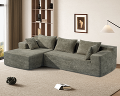Compressed L-Shape Modular Sofa with Chaise – Modern Space-Saving Lounge Sofa