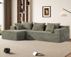 Compressed L-Shape Modular Sofa with Chaise – Modern Space-Saving Lounge Sofa