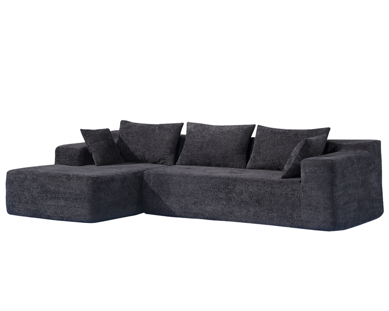 Compressed L-Shape Modular Sofa with Chaise – Modern Space-Saving Lounge Sofa