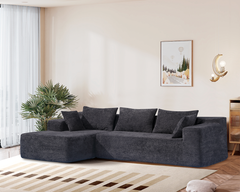 Compressed L-Shape Modular Sofa with Chaise – Modern Space-Saving Lounge Sofa