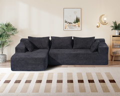 Compressed L-Shape Modular Sofa with Chaise – Modern Space-Saving Lounge Sofa