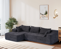 Compressed L-Shape Modular Sofa with Chaise – Modern Space-Saving Lounge Sofa