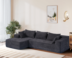 Compressed L-Shape Modular Sofa with Chaise – Modern Space-Saving Lounge Sofa