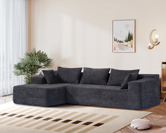 Compressed L-Shape Modular Sofa with Chaise – Modern Space-Saving Lounge Sofa