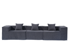 Modern 3 Seater Modular Fabric Sofa Compressed Lounge Couch