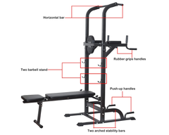 Power Tower Dip Station Pull Up Bar for Home Gym