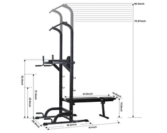 Power Tower Dip Station Pull Up Bar for Home Gym