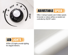 RV Roof Vent Fan with LED Lights