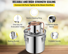 Alcohol Distiller Still Water Wine Spirits Brew Home 50L