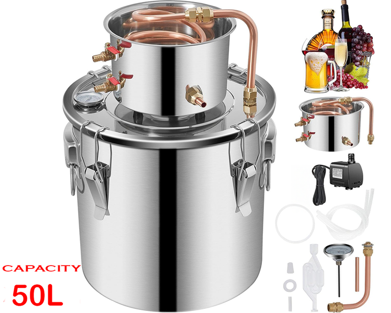 Alcohol Distiller Still Water Wine Spirits Brew Home 50L