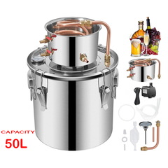 Water Distiller 50L – Stainless Steel Home Distillation System with Copper Coil Condenser - Alcohol Distiller 50L