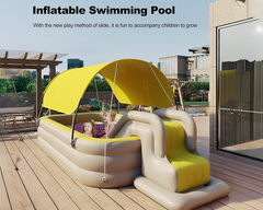 Family Pool with Canopy + Water Slide
