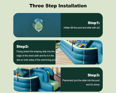 Family Pool with Canopy + Water Slide