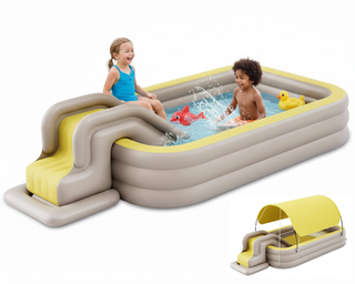 Family Pool with Canopy + Water Slide