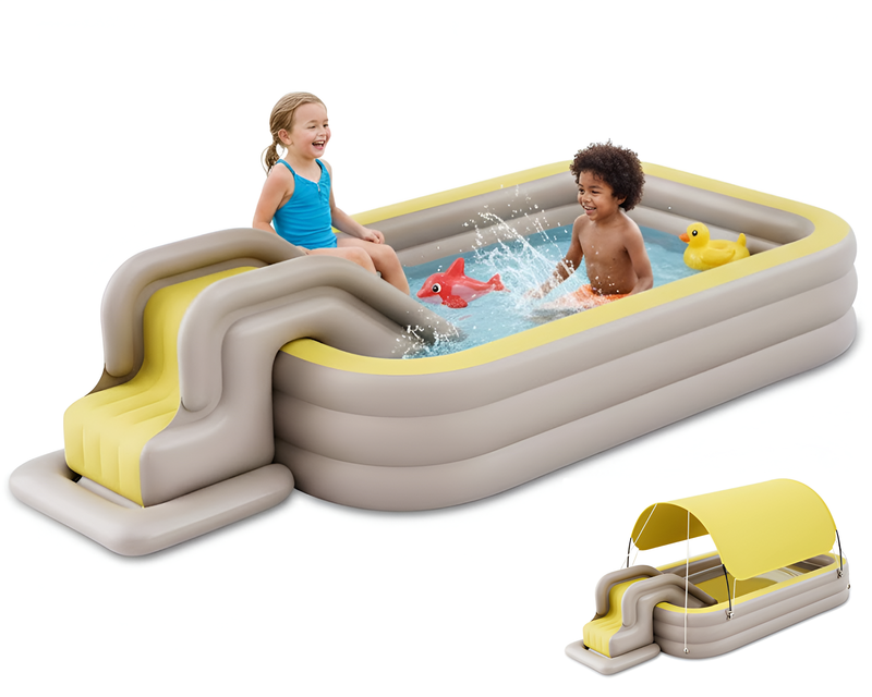 Family Pool with Canopy + Water Slide