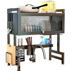 Dish drying rack over sink