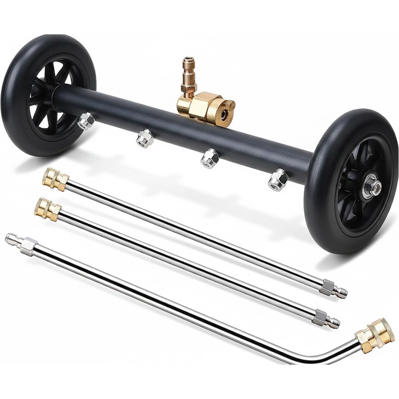 Power washer surface cleaner with nozzles