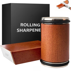 rolling knife sharpener with wood base