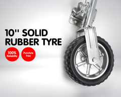 solid tyre jockey wheel close up