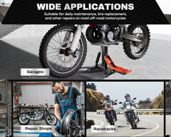 motorbike lift with safety lock