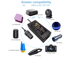 120W AC to DC Power Adapter Converter 230V-12V Car Cigarette Socket Charger