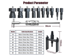 12PCS Blind Bearing Slide Hammer Tool Kit