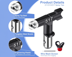 8Pcs Airless Paint Sprayer Gun Kit – 3600 PSI
