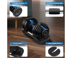 Adjustable Dumbbells 24Kg Pair
