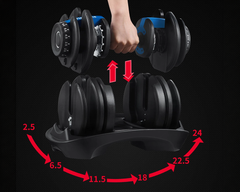 Adjustable Dumbbells 24Kg Pair