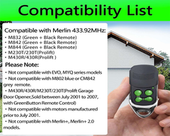 Merlin M842 Garage Remote Replacement