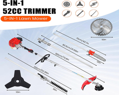Petrol Garden Multi Tool 5 in 1 Grass Trimming and Cutting Set