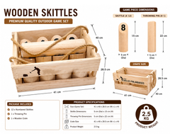 Wooden Skittle Toss Game Set
