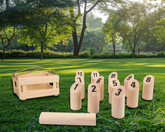 Wooden Skittle Toss Game Set