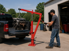 Swivel Base Hydraulic Lifting Deck Crane Floor Mounted Hoist 2000LBS