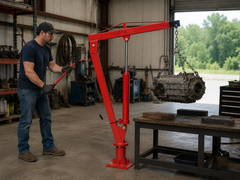 Swivel Base Hydraulic Lifting Deck Crane Floor Mounted Hoist 2000LBS