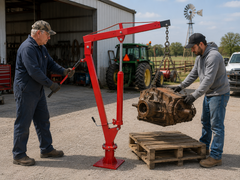 Swivel Base Hydraulic Lifting Deck Crane Floor Mounted Hoist 2000LBS