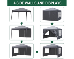 Gazebo 3X3 Outdoor Marquee Gazebos Wedding Party Camping Tent 4 Wall Panels