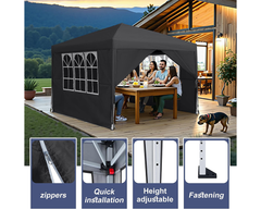 Gazebo 3X3 Outdoor Marquee Gazebos Wedding Party Camping Tent 4 Wall Panels